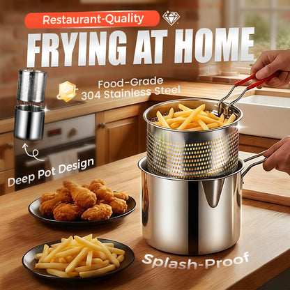 🎉 2026 Sale — Over 28,400 Sold!🍳304 Stainless‑Steel Multifunctional Fryer 🧺
