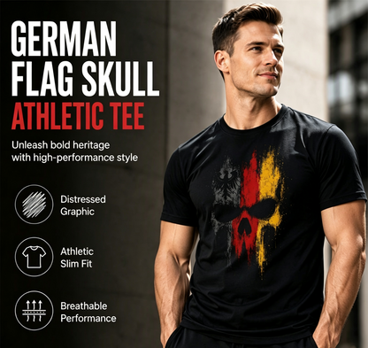 👕 50% RABATT! 💀 Herren T-Shirt mit deutschem Flaggen-Totenkopf-Motiv – Weicher Baumwollstoff, Rundhals & auffälliges Design – Perfekt für jeden Tag & besondere Anlässe 🇩🇪