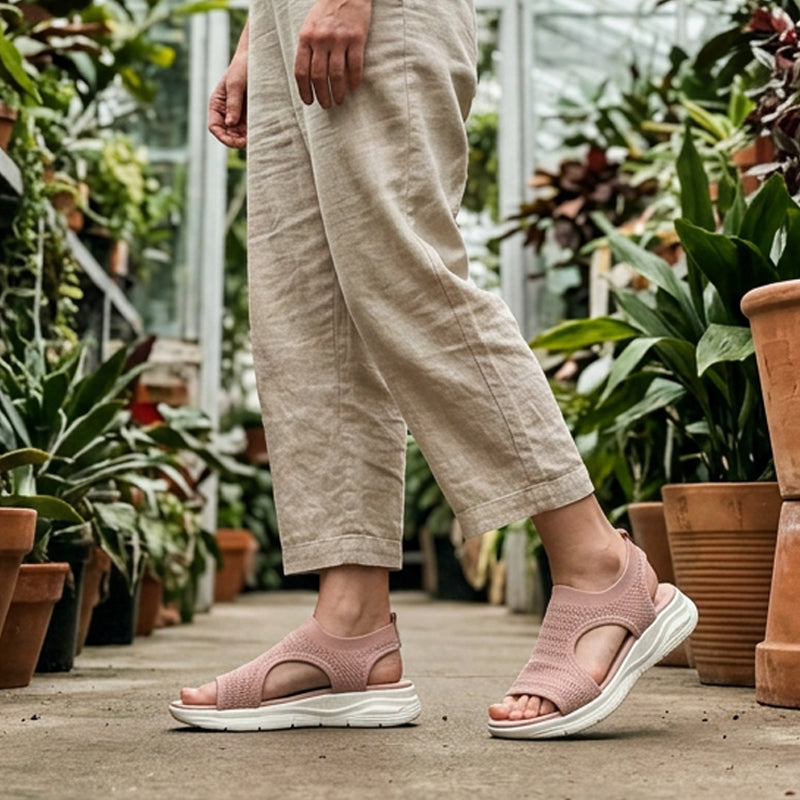 👡🌺 50% RABATT! Bequeme atmungsaktive flache Sandalen mit offener Zehe für Damen im Sommer – Leicht, luftig & perfekt für warme Tage ☀️