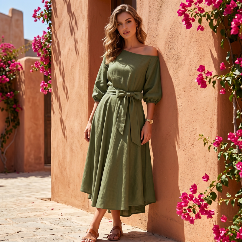 👗✨ ELEGANTES EINFARBIGES KLEID FÜR DAMEN – 50% RABATT! Zeitlose Eleganz, vielseitiger Schnitt & perfekt für Büro, Date oder festliche Anlässe