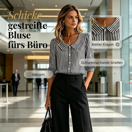 👚☀️ MID-SEASON SALE: −50% NUR FÜR KURZE ZEIT! Designer-Bluse für Damen – V-Ausschnitt, kurze Ärmel, lockere Passform & atmungsaktiv, ideal fürs Büro & warme Tage 👜✨