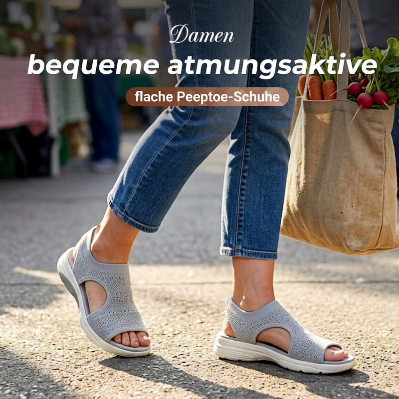 👡🌺 50% RABATT! Bequeme atmungsaktive flache Sandalen mit offener Zehe für Damen im Sommer – Leicht, luftig & perfekt für warme Tage ☀️