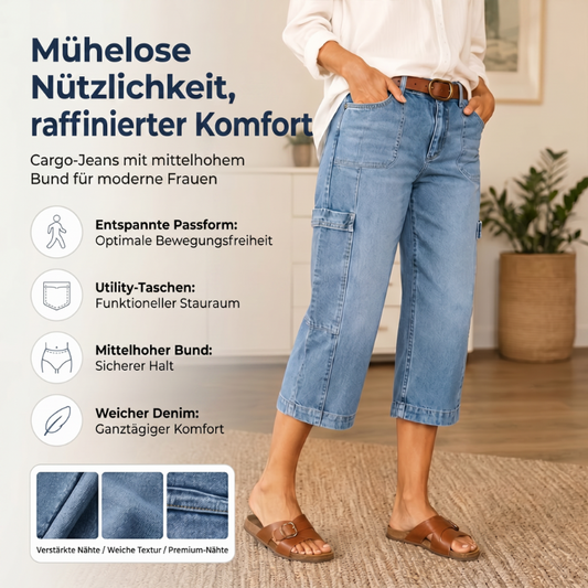 📢Mid-Season Sale: −50% nur für kurze Zeit⏰Lässige, elastische, verkürzte Jeanshose für Damen