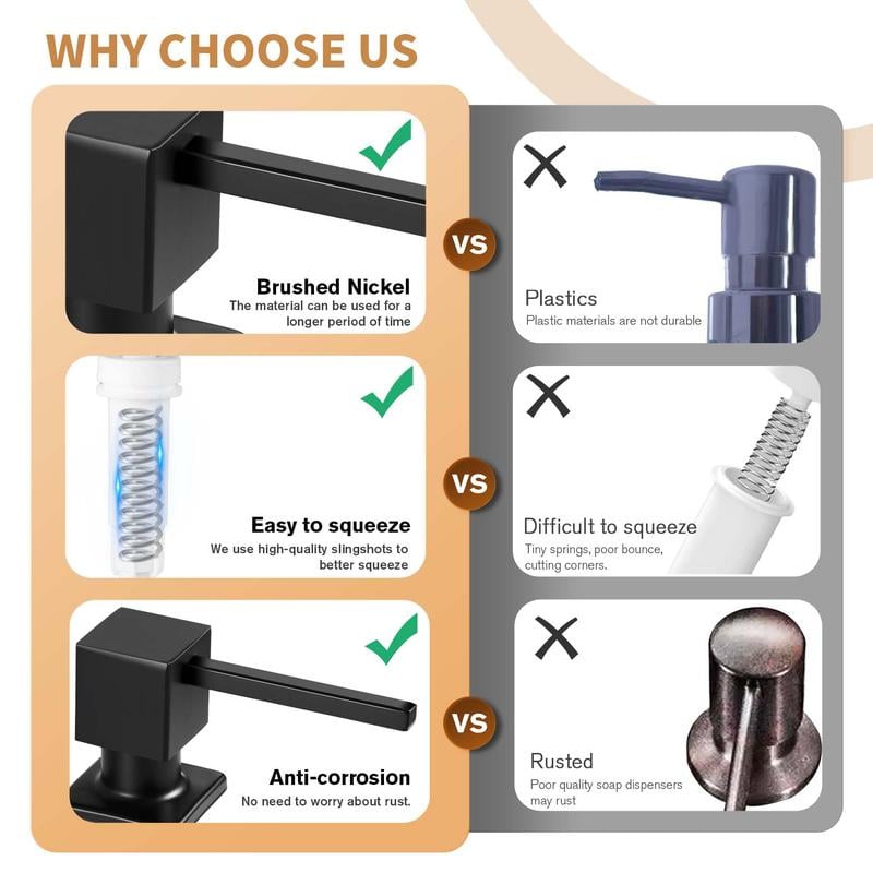🧴 Edelstahl-Seifenspender für Spülbecken – mit verlängertem Silikonschlauch & praktischer Pumpe, ideal für Küche & Bad 🚰