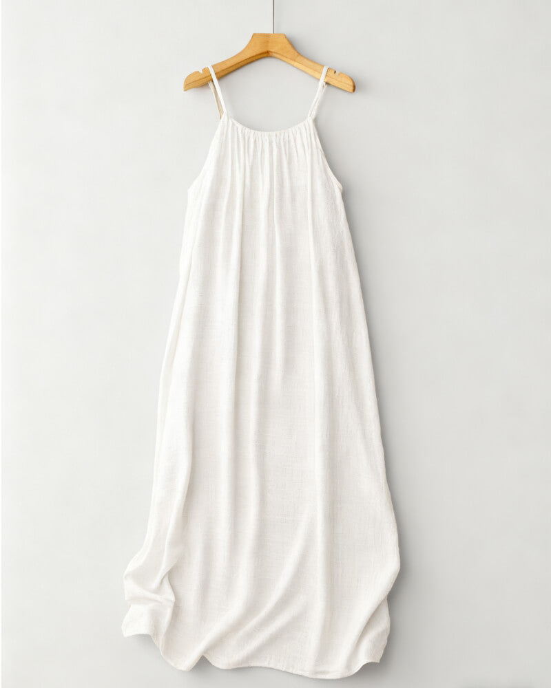 👗 50% RABATT! 💃 Einfarbiges Rückenfreies Cami-Kleid für Damen – Leicht, Luftiger Schnitt & Perfekt Für Den Sommer ☀️