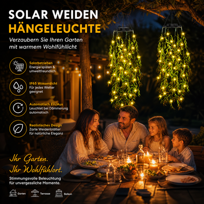 Solar-Hängeleuchte mit künstlicher Hängepflanze und warmweißem Licht