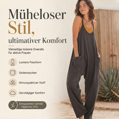 👗✨ 50% RABATT! Minimalistischer Overall mit Taschen und V-Ausschnitt – Schlicht, elegant & perfekt für Alltag, Büro & Freizeit 🌿