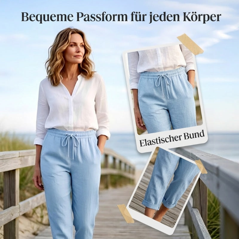 👖💕 50% RABATT! Damen Baumwoll-Leinenhose mit elastischem Bund – Lässig, bequem & atmungsaktiv! ✨