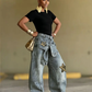 👖 50% RABATT! ⭐ Unisex Baggy-Jeans mit Stern-Patches – Lässiger Oversize-Schnitt, weicher Denim & angesagter 90s-Look ✨