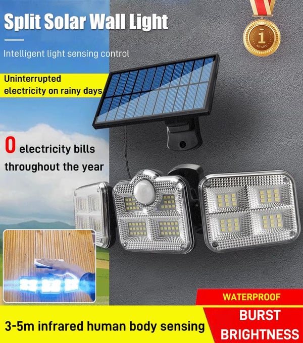 📢📢Letzter Tag – 50 % Rabatt!! ⏰Solar Außenleuchte mit 138 LEDs 🌞 3 Modi & 3-stufig dimmbar, IP65 wasserdicht – Für Garten & Hof