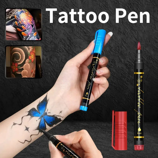 🎨Jetzt 50 % Rabatt! Temporäre Tattoo-Stifte für die Haut – Langanhaltende, wasserfeste Körperkunst-Tattoo-Stifte, DIY-Set für temporäre Tattoos für Partys, Festivals, Halloween & Cosplay