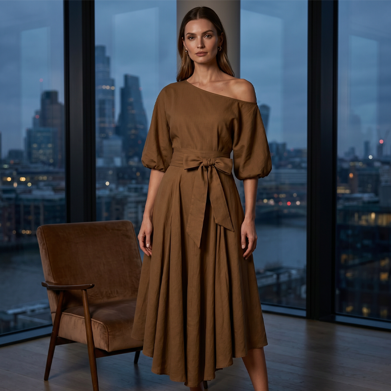👗✨ ELEGANTES EINFARBIGES KLEID FÜR DAMEN – 50% RABATT! Zeitlose Eleganz, vielseitiger Schnitt & perfekt für Büro, Date oder festliche Anlässe