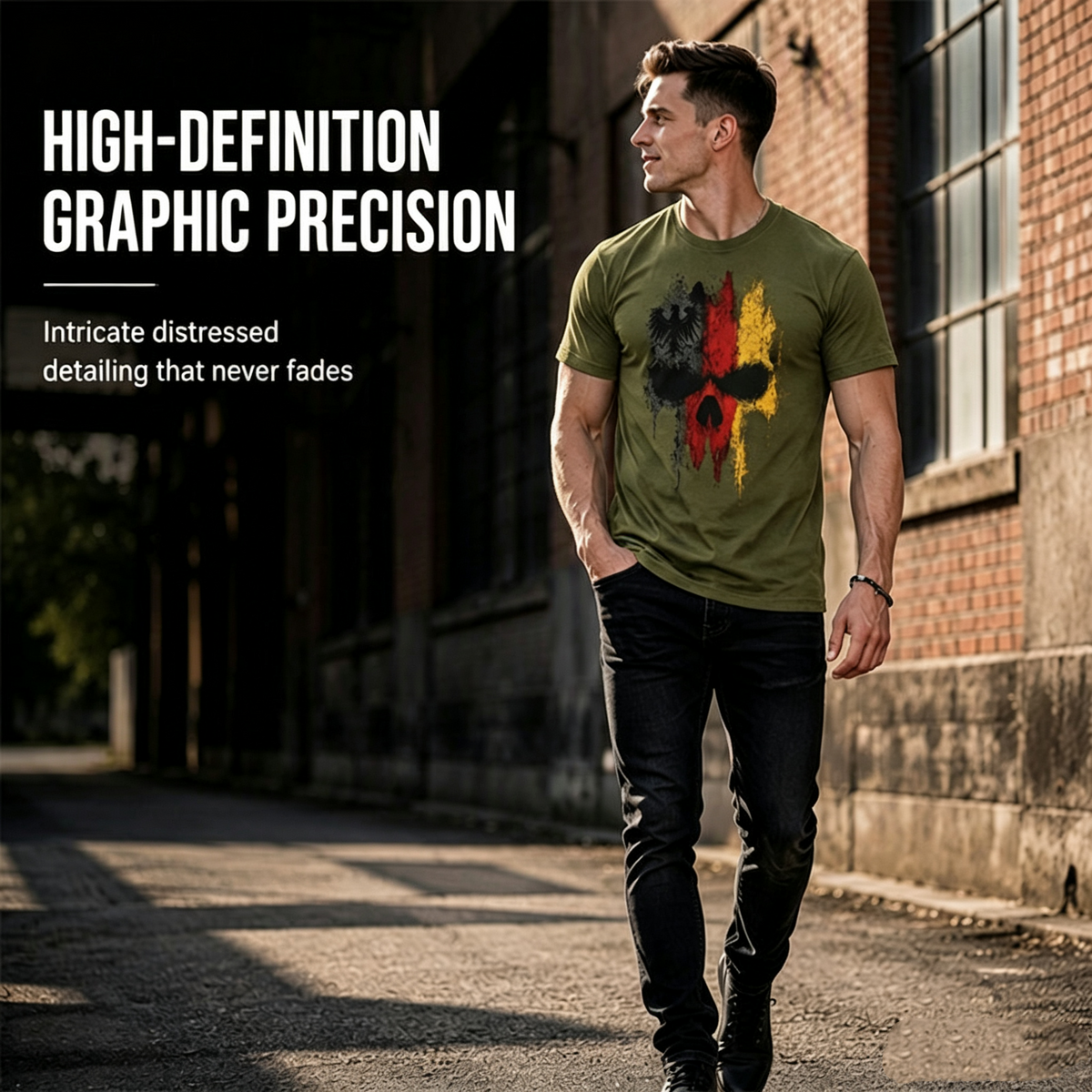 👕 50% RABATT! 💀 Herren T-Shirt mit deutschem Flaggen-Totenkopf-Motiv – Weicher Baumwollstoff, Rundhals & auffälliges Design – Perfekt für jeden Tag & besondere Anlässe 🇩🇪