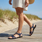 👡 LIMITIERTES ANGEBOT: 50% RABATT! 🌼 Flache Damen-Sandalen – Runde Zehen, Atmungsaktiv, Verstellbarer Knöchelriemen & Blumen-Dekor ✨