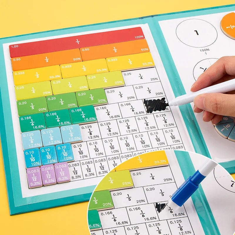 🧩 🎨 Magnetisches Bruchpuzzle für Kinder – Fördert Feinmotorik, Buntes Design & Sicheres Spielen ✨