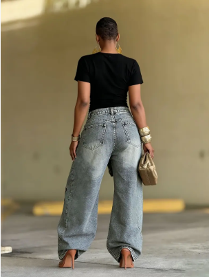 👖 50% RABATT! ⭐ Unisex Baggy-Jeans mit Stern-Patches – Lässiger Oversize-Schnitt, weicher Denim & angesagter 90s-Look ✨
