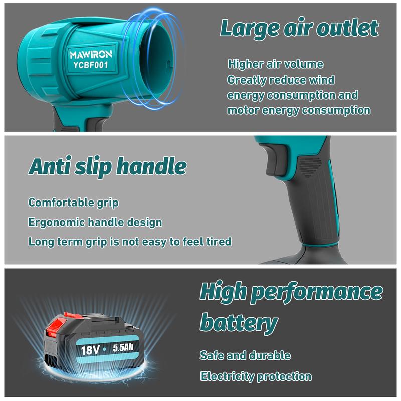 🌬️🔋 50% RABATT! Akku Gebläse – 50.000 U/min, kabellos & nur 0,8 kg – Inkl. 2× 5500 mAh Akkus & Lader – Ideal für Auto, PC, Laub & Schnee ✨