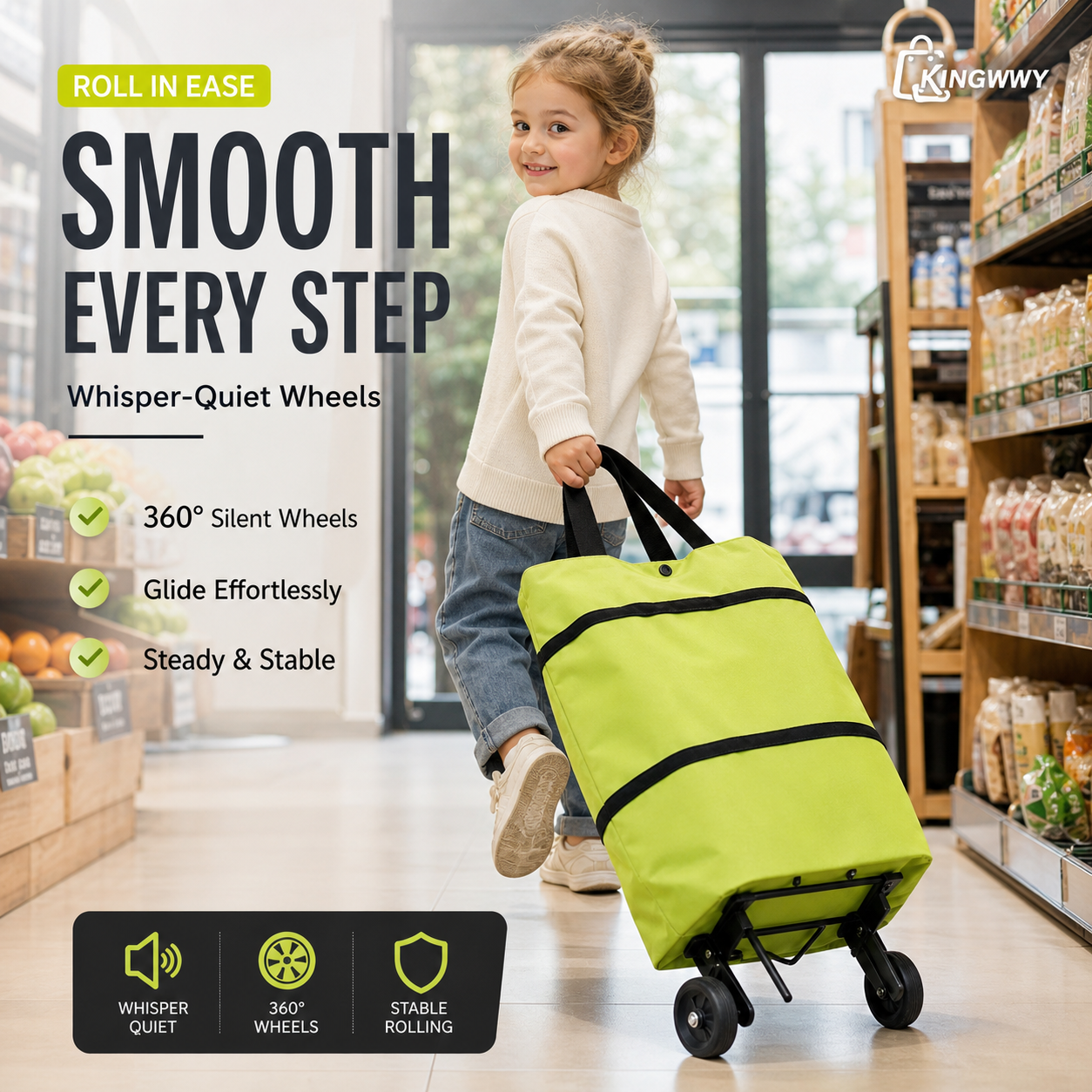 📢📢 50% Rabatt !!🛍️2-in-1 faltbarer Einkaufswagen