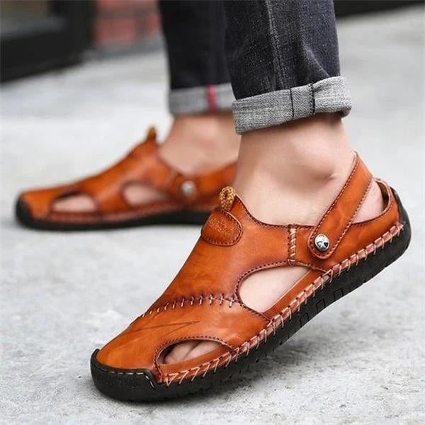 📢60% zeitlich begrenzter Rabatt✨Große Größe Weiches Leder Männer Atmungsaktive Outdoor-Sandalen