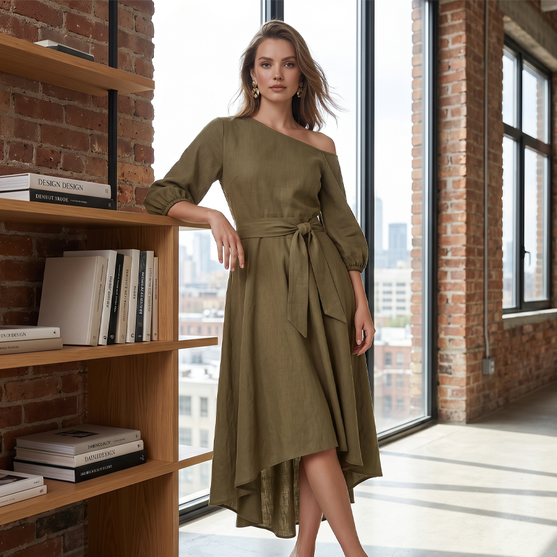 👗✨ ELEGANTES EINFARBIGES KLEID FÜR DAMEN – 50% RABATT! Zeitlose Eleganz, vielseitiger Schnitt & perfekt für Büro, Date oder festliche Anlässe