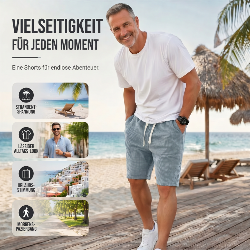 🩳🌬️ 50% RABATT! Atmungsaktive Herren-Shorts mit Waffelstruktur – Leicht, bequem & perfekt für Sport, Freizeit & heiße Tage ✨