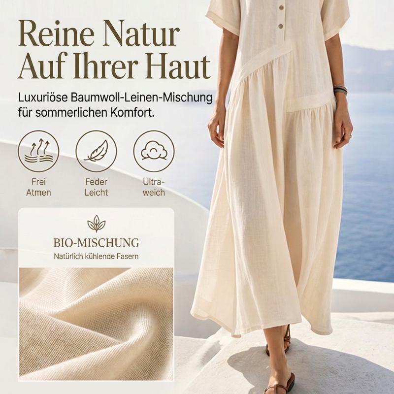 👗💎 DER SOMMERHIT 2026 – DER WAHNSINN! Maxikleid für Damen mit Knopfleiste und kurzen Ärmeln – Leicht, luftig & stilvoll – Perfekt für warme Tage am Strand, in der Stadt oder im Urlaub ✨