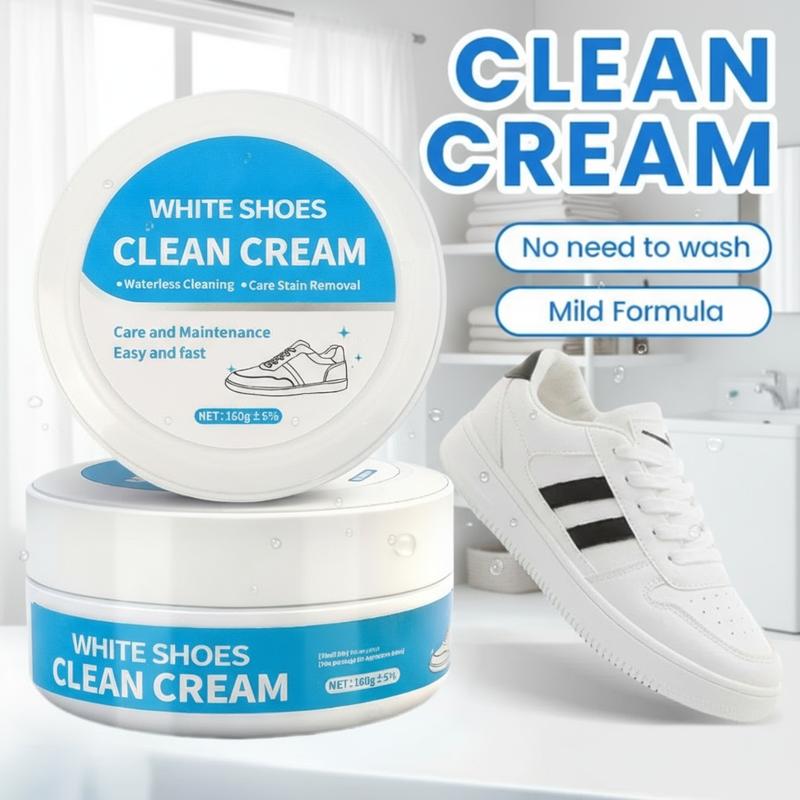 👟 NEU! 🧼 Mehrzweck-Reinigungscreme für weiße Schuhe ohne Ausspülen – Einfach auftragen, einwirken, abwischen – Kein Wasser nötig – Weiße Schuhe strahlen wie neu – Für Sneaker, Canvas, Leder & Mesh ✨