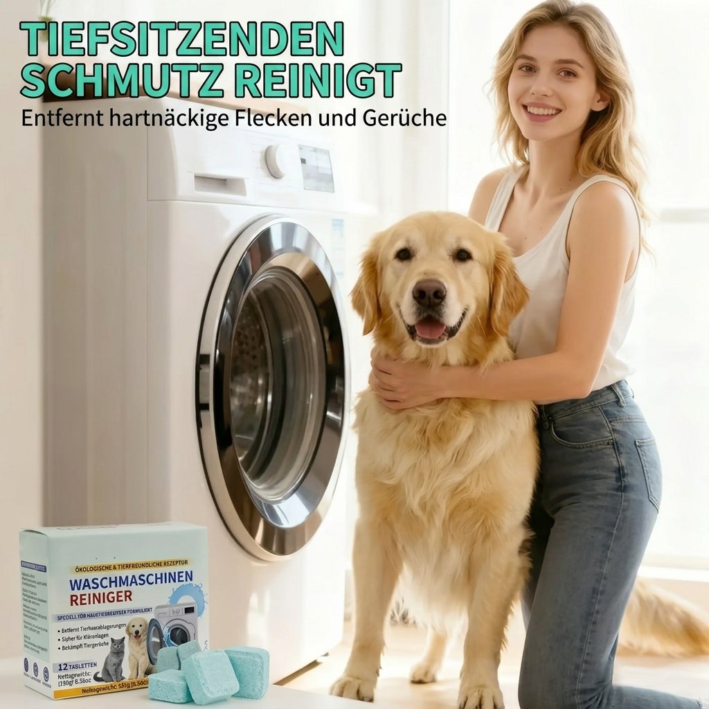 【 🔥Über 60.000 Packungen verkauft!!】🏆 🎁Waschmaschinen-Reiniger, 12 Tabletten, reinigt Trommel & entfernt Tierhaare, beseitigt Gerüche🧼✨