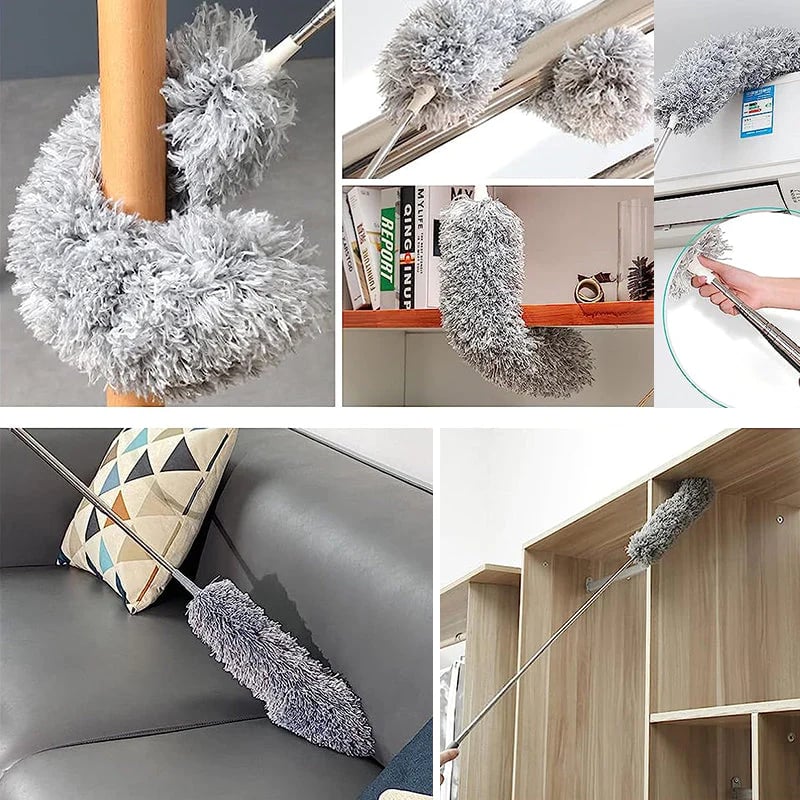 🧹Teleskop-Staubwedel mit flexiblem Mikrofaser-Kopf für Decken und schwer erreichbare Stellen