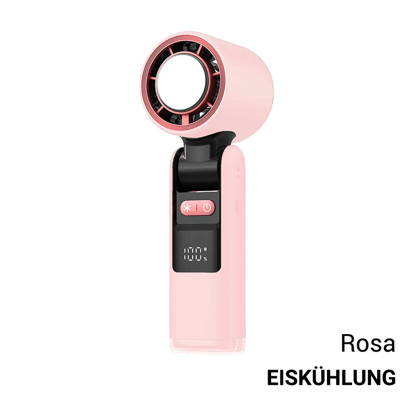 🧊❄️ SOMMERAKTION: −50% – NUR KURZE ZEIT! Mini Handventilator mit Eiskühlfunktion – 4000 mAh Akku, kompakt 183 mm, 3 Farben (Grau/Rosa/Weiß) – Perfekt für Strand, Büro & unterwegs ✨