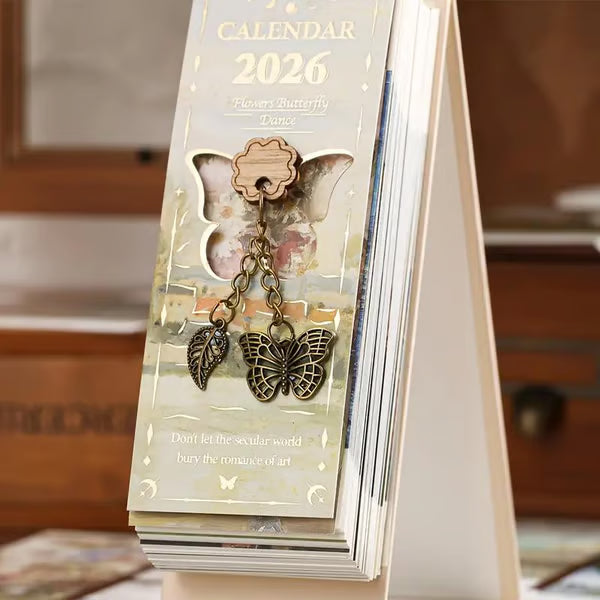 🎨 2026 Vintage Europäischer Stil Ölgemälde Flip Kalender