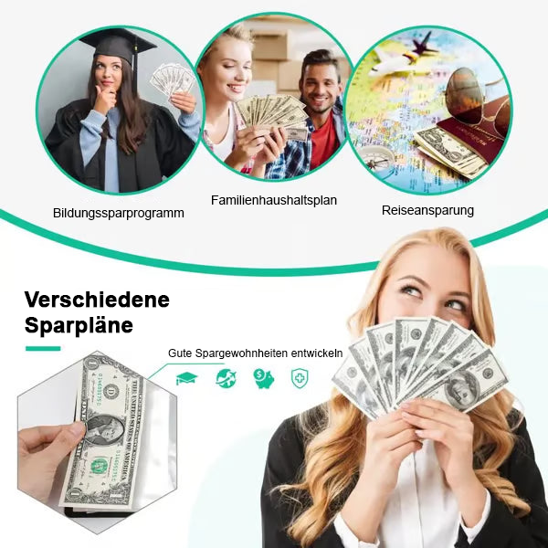 ⚡50K+ verkauft!💝Spartipps-Buch mit Umschlägen💸