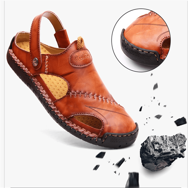 📢60% zeitlich begrenzter Rabatt✨Große Größe Weiches Leder Männer Atmungsaktive Outdoor-Sandalen