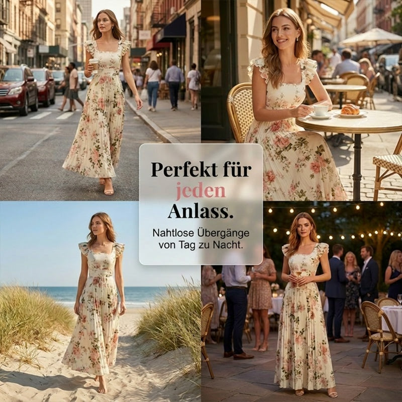 👗🌺 ELEGANTES BLUMENPRINT-MAXI-KLEID MIT PLISSEEFALTEN – 50% RABATT! Romantisch, schmeichelhaft & perfekt für Frühling, Sommer & festliche Anlässe 💫
