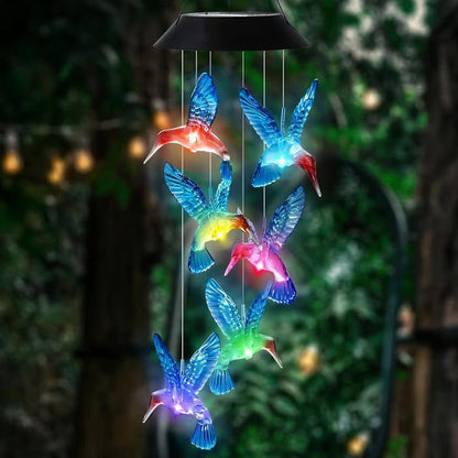 🦋✨ 50% RABATT! Kreative Solar-Windspiele mit Vogeldesign – Verschönern Sie Ihren Garten mit magischem Licht & sanftem Klingen ✨