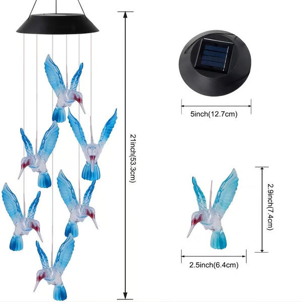 🦋✨ 50% RABATT! Kreative Solar-Windspiele mit Vogeldesign – Verschönern Sie Ihren Garten mit magischem Licht & sanftem Klingen ✨