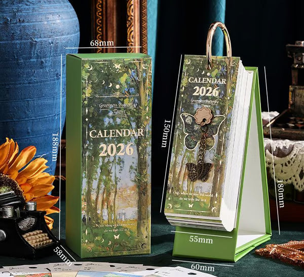 🎨 2026 Vintage Europäischer Stil Ölgemälde Flip Kalender