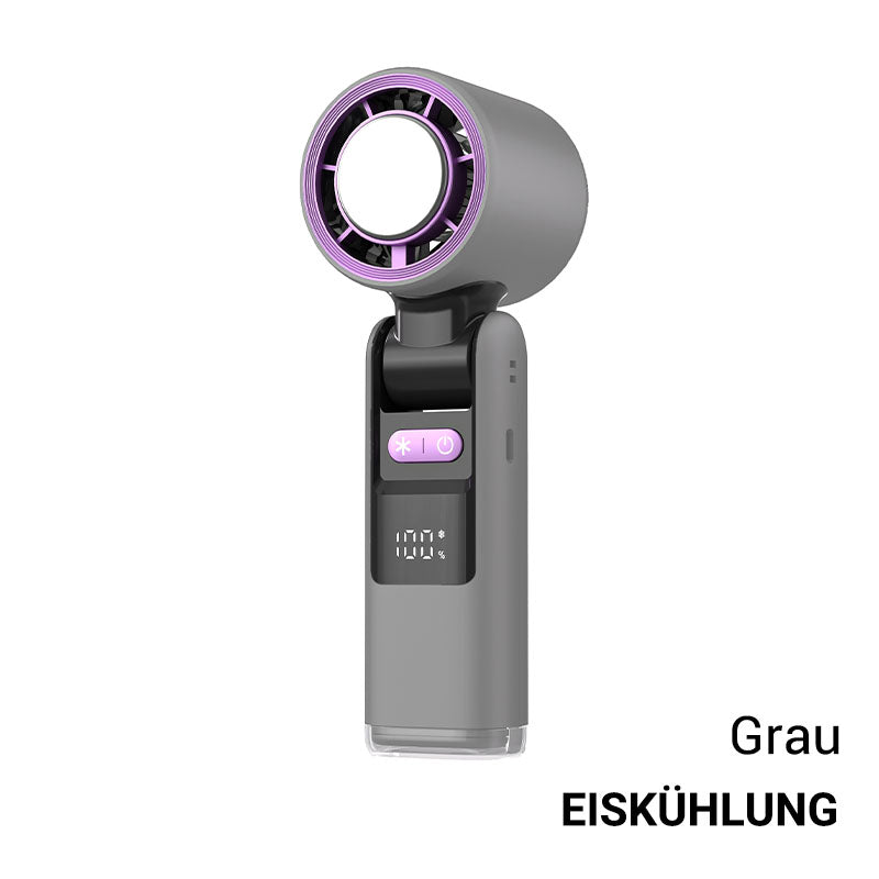 🧊❄️ SOMMERAKTION: −50% – NUR KURZE ZEIT! Mini Handventilator mit Eiskühlfunktion – 4000 mAh Akku, kompakt 183 mm, 3 Farben (Grau/Rosa/Weiß) – Perfekt für Strand, Büro & unterwegs ✨