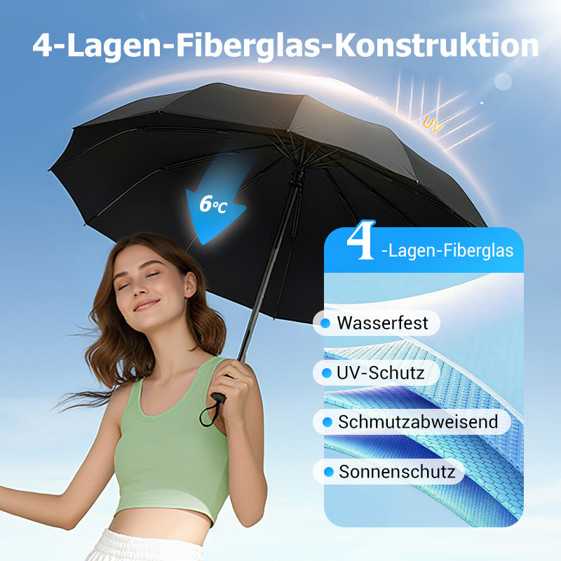 🌂50% Rabatt🔥Großer faltbarer Regenschirm mit 12 windfesten Speiche