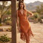 🔥Neu für 2026 – 50 % Rabatt!🤠Retro-Western Kleid mit Fransen, ärmellos & tailliert – Fransen-Saum, Frontreißverschluss, Cowgirl-Stil
