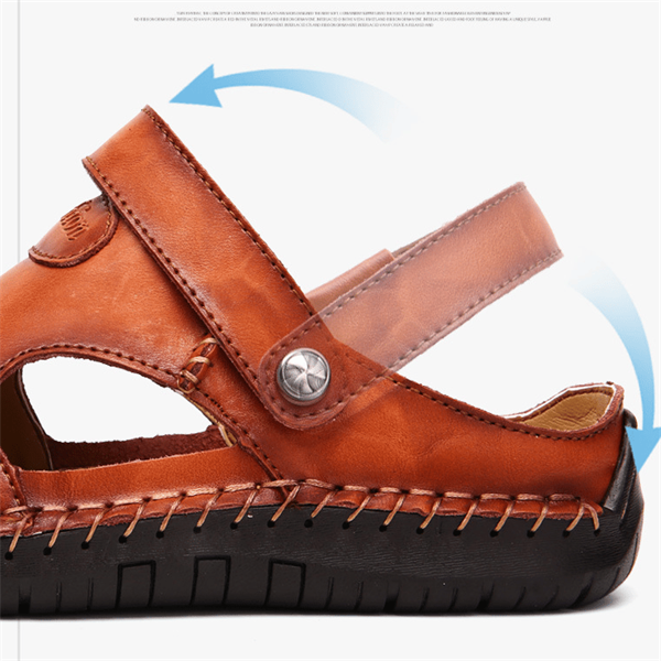 📢60% zeitlich begrenzter Rabatt✨Große Größe Weiches Leder Männer Atmungsaktive Outdoor-Sandalen
