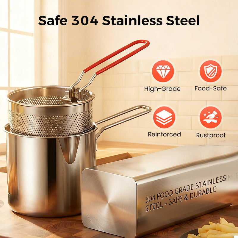 🎉 2026 Sale — Over 28,400 Sold!🍳304 Stainless‑Steel Multifunctional Fryer 🧺