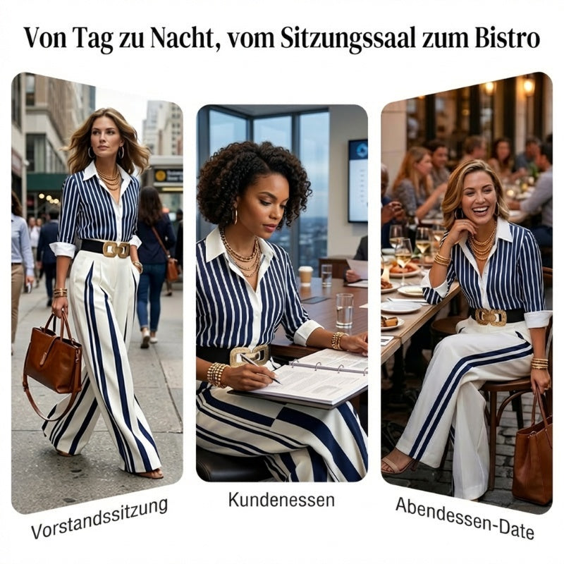 👕🔥 NEU 2026 – NEU EINGETROFFEN! Gestreiftes Shirt & weite Hose im Set – Bequem & stilvoll für den Alltag ✨