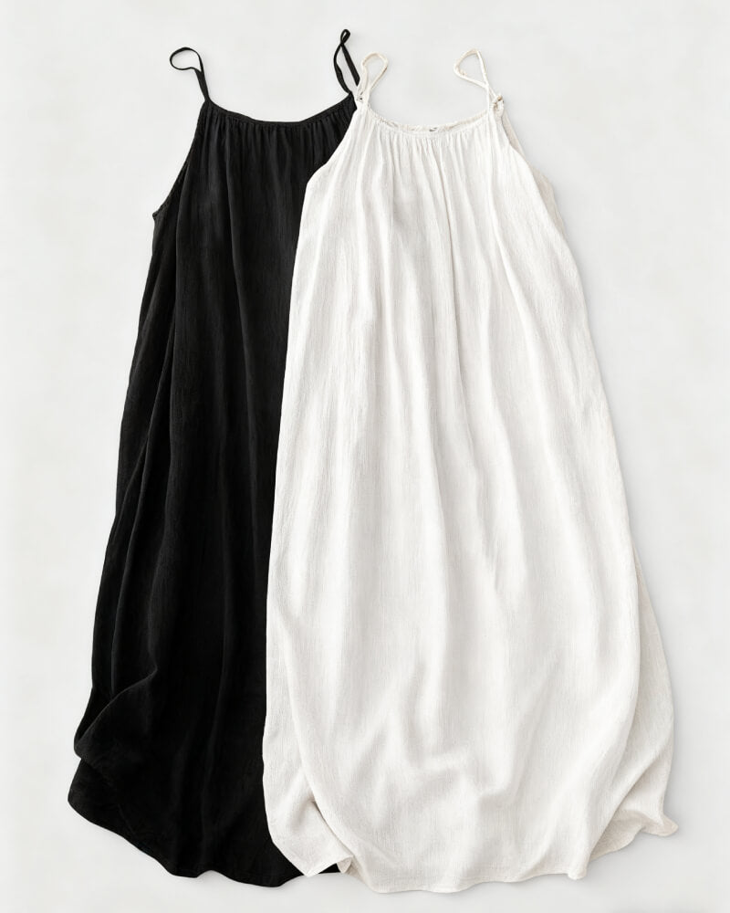 👗 50% RABATT! 💃 Einfarbiges Rückenfreies Cami-Kleid für Damen – Leicht, Luftiger Schnitt & Perfekt Für Den Sommer ☀️