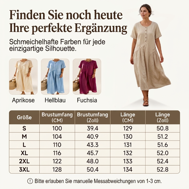👗💎 DER SOMMERHIT 2026 – DER WAHNSINN! Maxikleid für Damen mit Knopfleiste und kurzen Ärmeln – Leicht, luftig & stilvoll – Perfekt für warme Tage am Strand, in der Stadt oder im Urlaub ✨