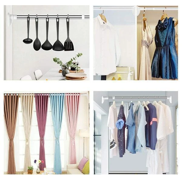 ✨⚡️ ZEITLICH BEGRENZT – 50% SPAREN! Bohrfreie verstellbare Stange – Ideal zum Aufhängen von Kleidung und Duschvorhängen im Badezimmer oder auf dem Balkon 🚿
