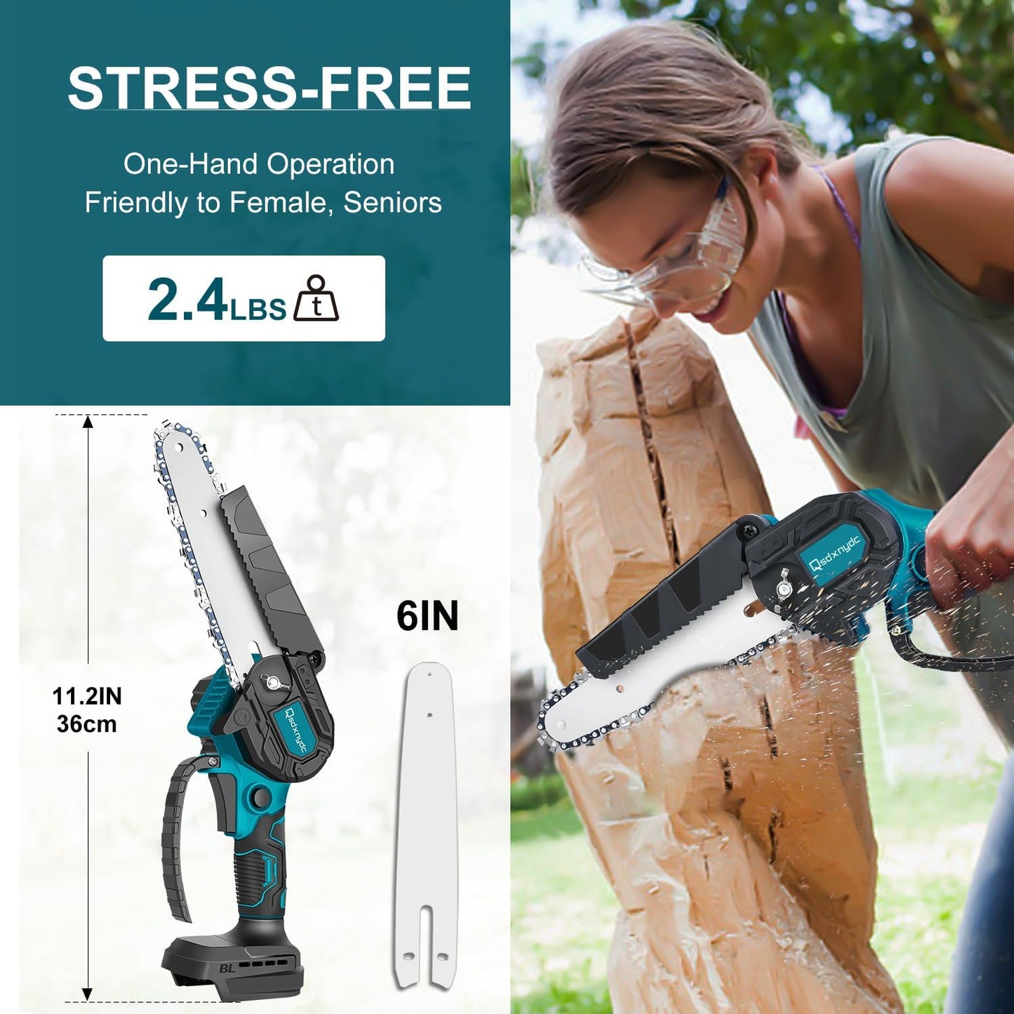 🔥 ZEITLICH BEGRENZTE AKTION: 50 % RABATT! 6-Zoll-Akku-Minikettensäge mit 2 Akkus – Leicht, kabellos & kraftvoll 🪚🌳