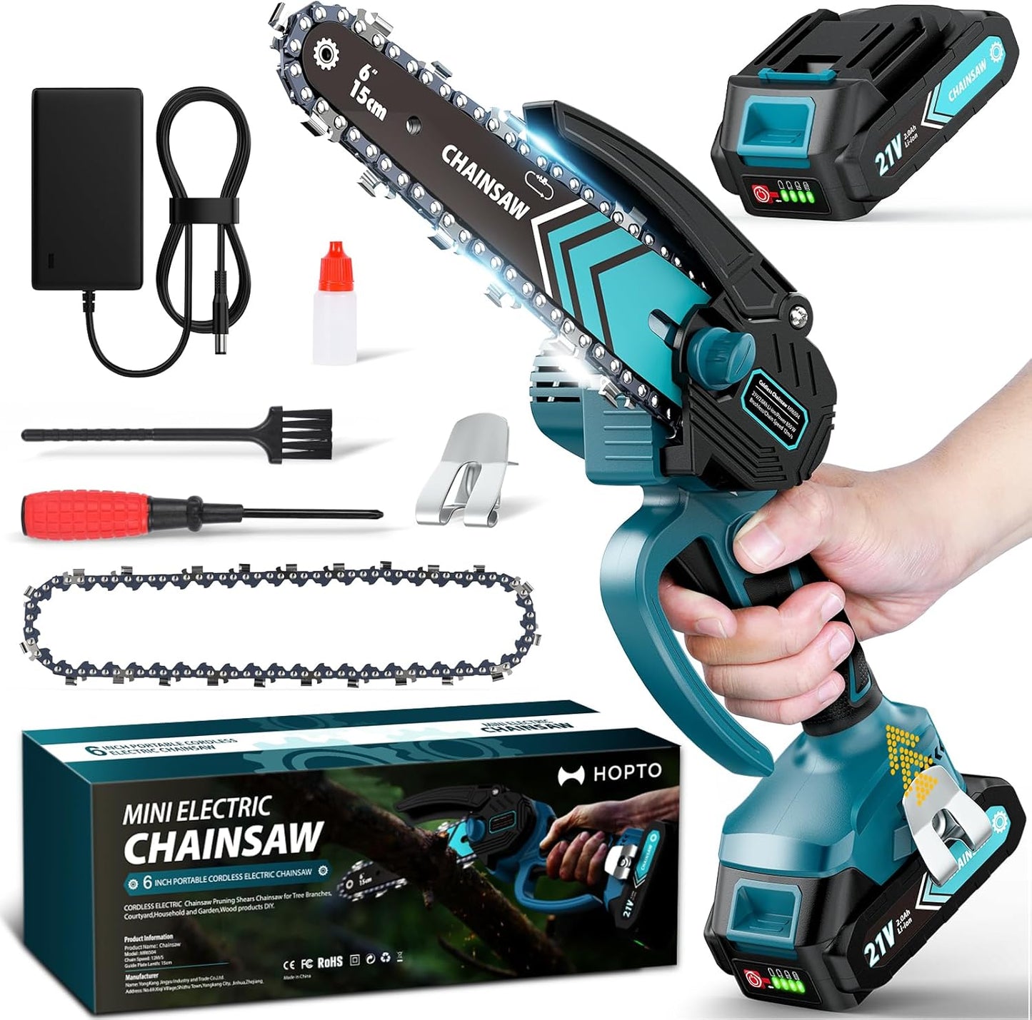 🔥 ZEITLICH BEGRENZTE AKTION: 50 % RABATT! 6-Zoll-Akku-Minikettensäge mit 2 Akkus – Leicht, kabellos & kraftvoll 🪚🌳