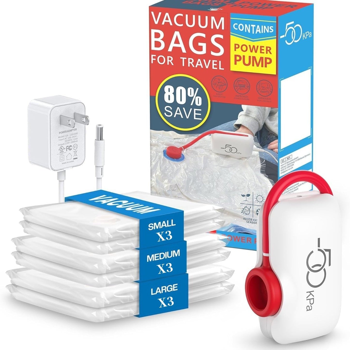 🧳🌼 BEGRENZTER VERKAUF – 50% RABATT! 9 Pack leichte Reisetaschen mit USB-Elektropumpe – Platzsparend, wiederverwendbar & perfekt für Reise, Umzug & Zuhause ✨