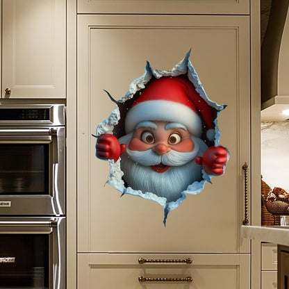🎄❄️Frühweihnachts-Sonderangebot: 50 % Rabatt!!🎅Kreativer Weihnachts-Wandaufkleber, Weihnachtsmann im Cartoon-Design, Weihnachtsdekoration für zu Hause